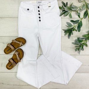 JUDY BLUE Hi Rise Button Fly White Flares 11